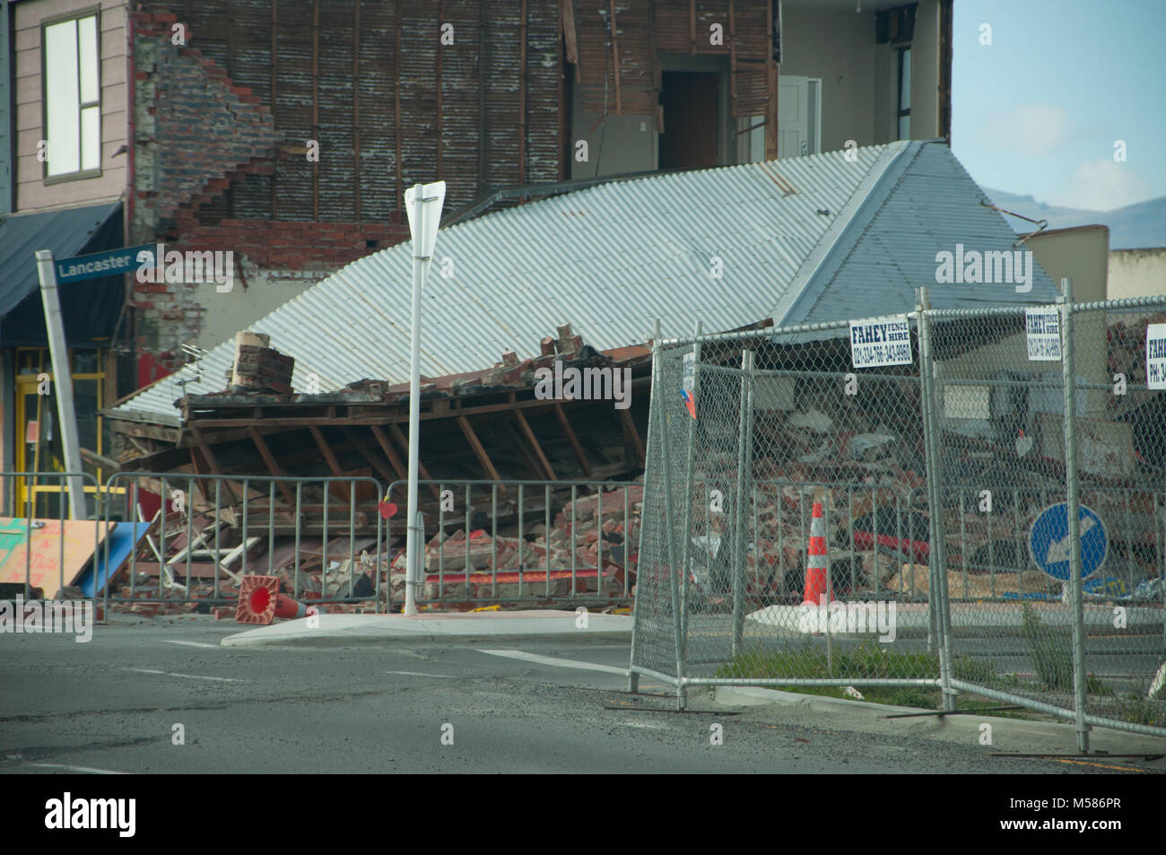 Collapsed Building In Christchurch Earthquake Stock Photo