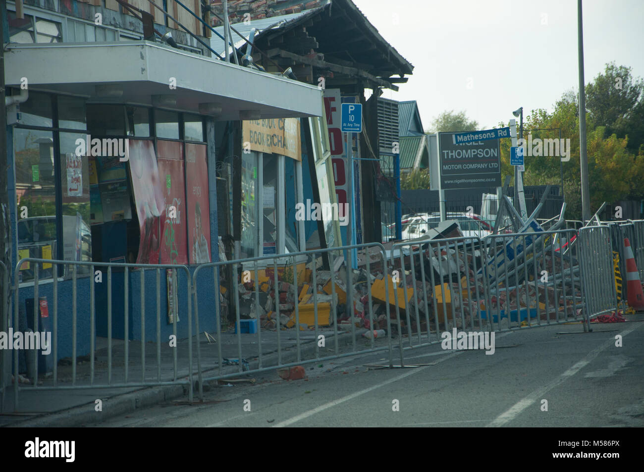 Earthquake Damaged Buildings In Christchurch Stock Photo