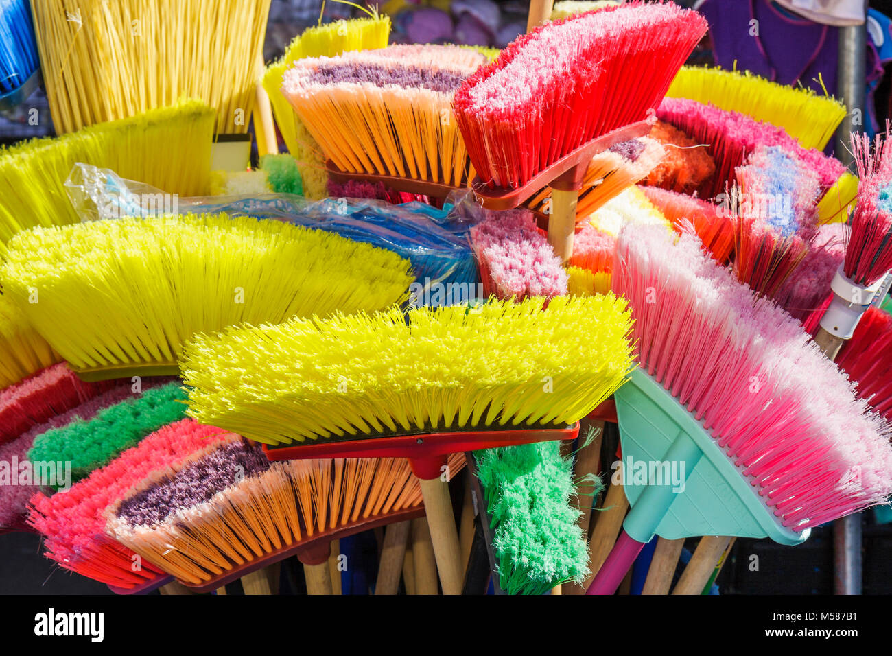 Colorful brooms hi-res stock photography and images - Alamy