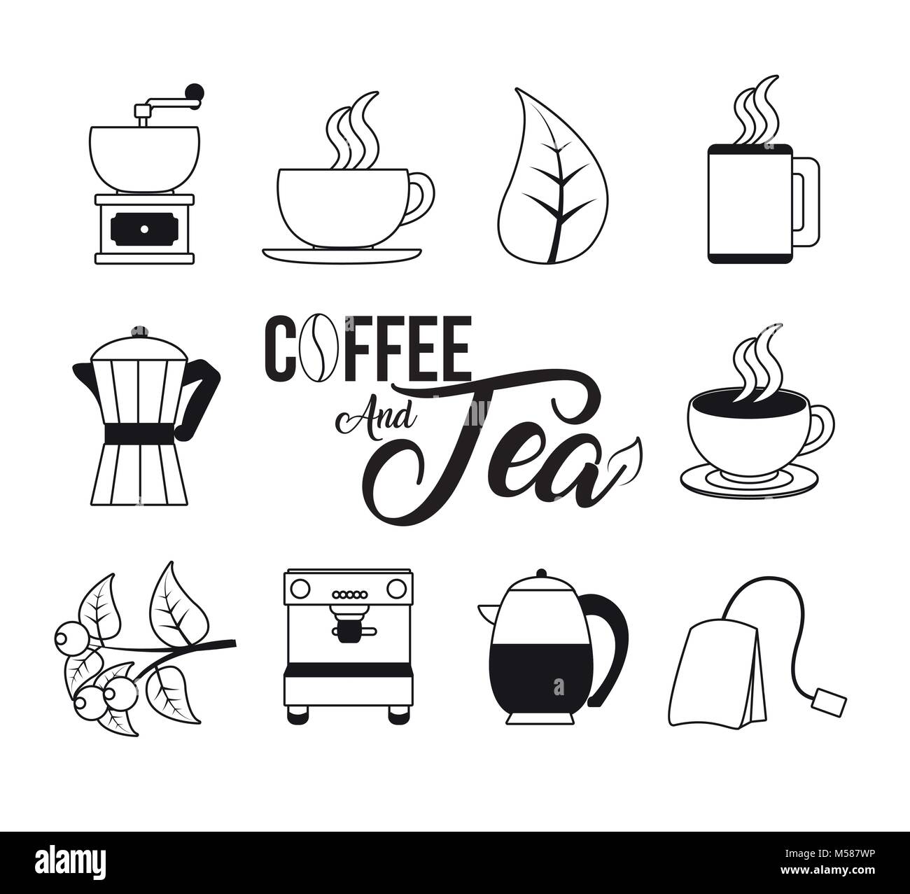 Coffee and tea collection Stock Vector Image &amp; Art - Alamy