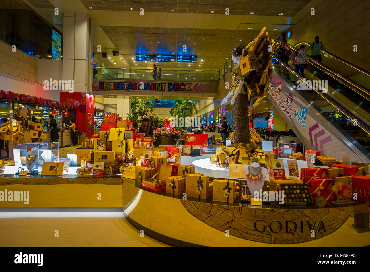 SINGAPORE, SINGAPORE - JANUARY 30, 2018: Indoor view of a store with ...