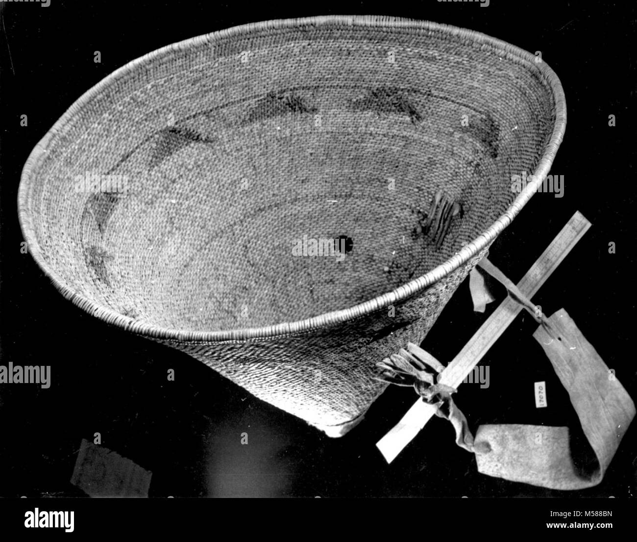 Conical Havasupai Basket. INTERIOR OF CONICAL HAVASUPAI BASKET WITH
