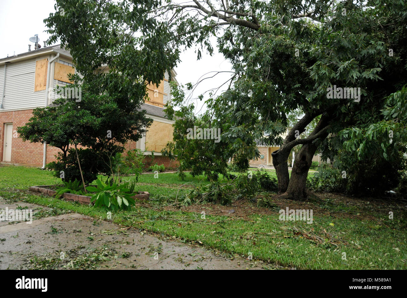 Destruction from 2008 Hurricane Ike storm in Texas, USA. Stock Photo
