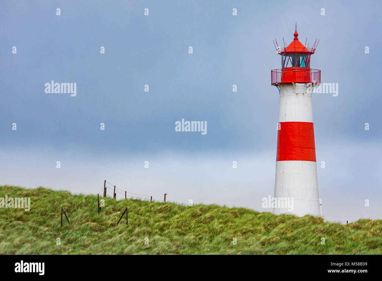 lighthouse List-Ost on north frisian island Sylt, Germany Stock Photo