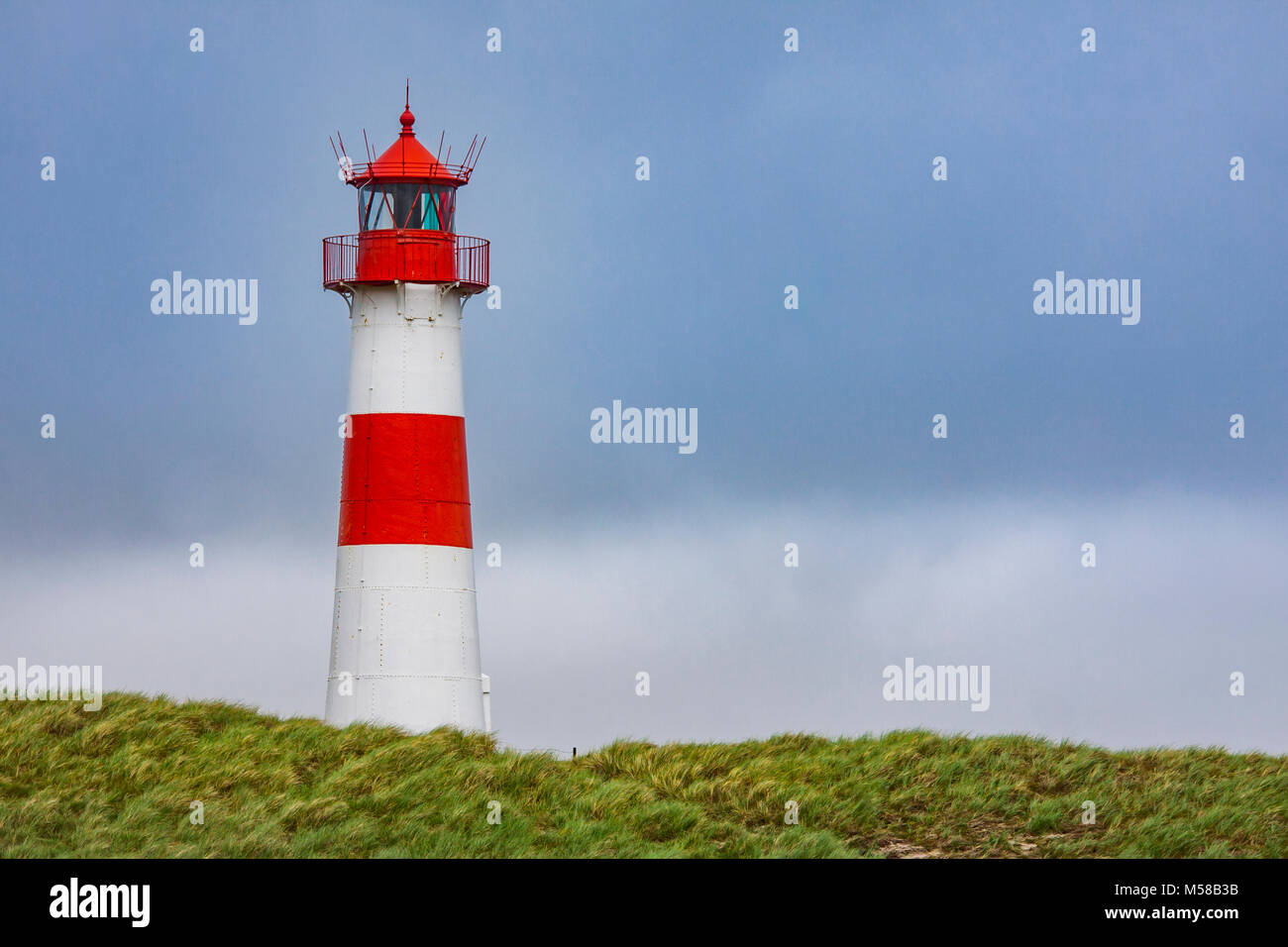 lighthouse List-Ost on north frisian island Sylt, Germany Stock Photo