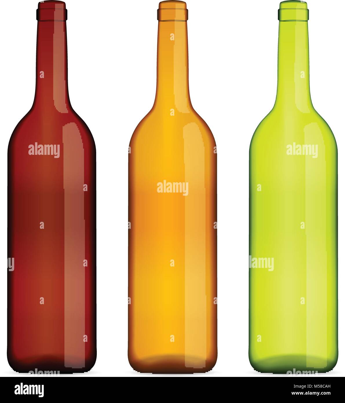 Wine bottles set on a white background Stock Vector Image & Art - Alamy