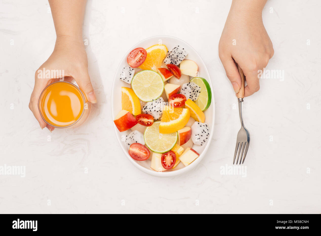Mixed fruit salad hi-res stock photography and images - Alamy