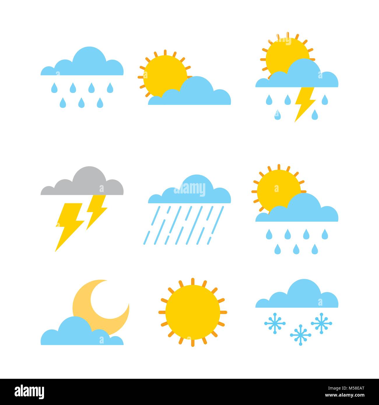 set of climate change clouds sun rain sky Stock Vector Image & Art - Alamy