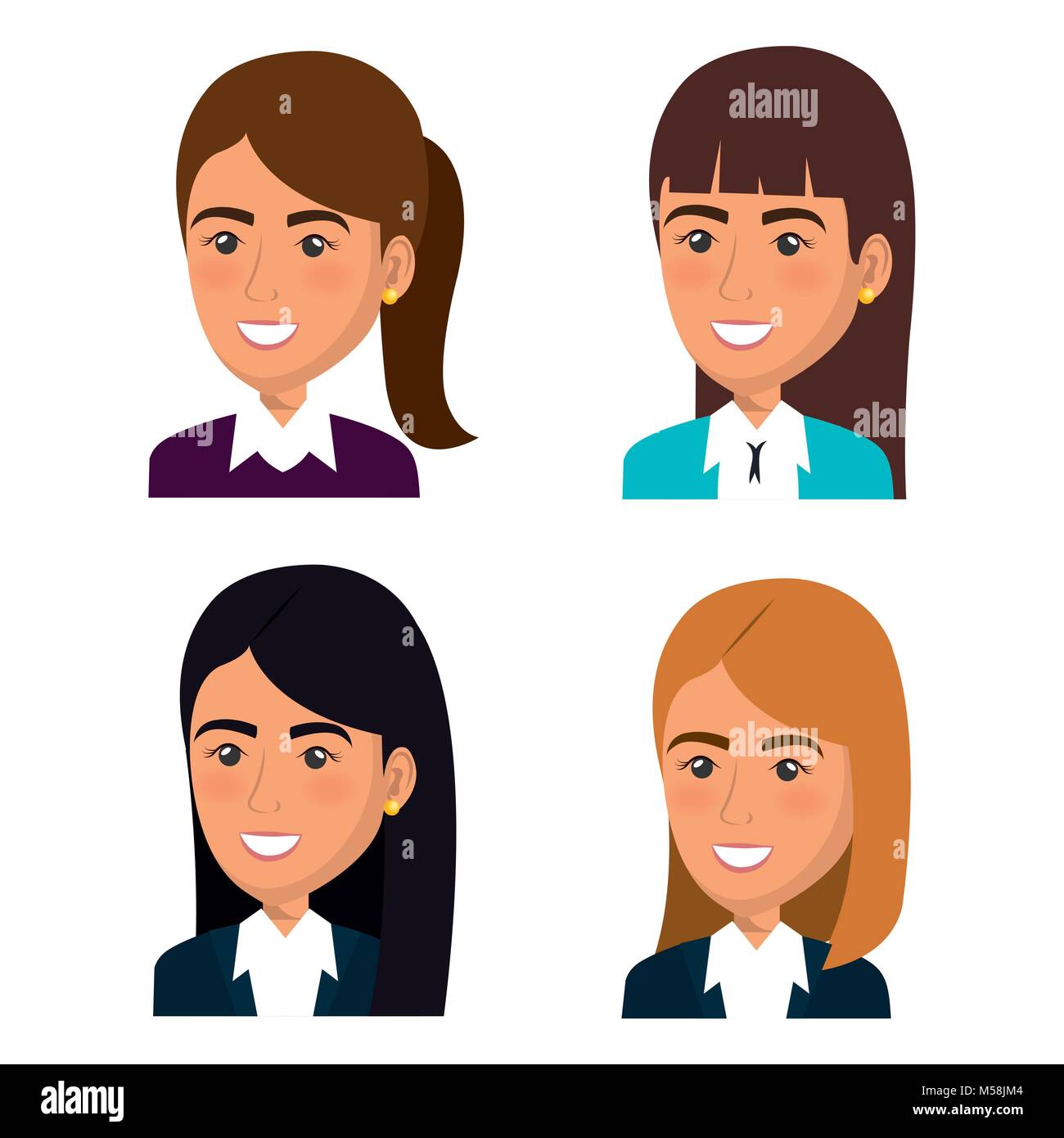 group of businesswoman teamwork Stock Vector Image & Art - Alamy