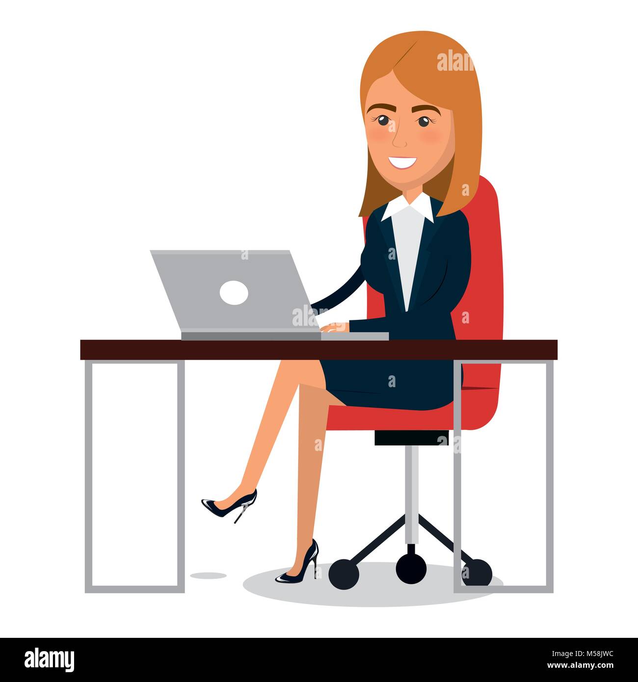 businesswoman in workplace character Stock Vector Image & Art - Alamy