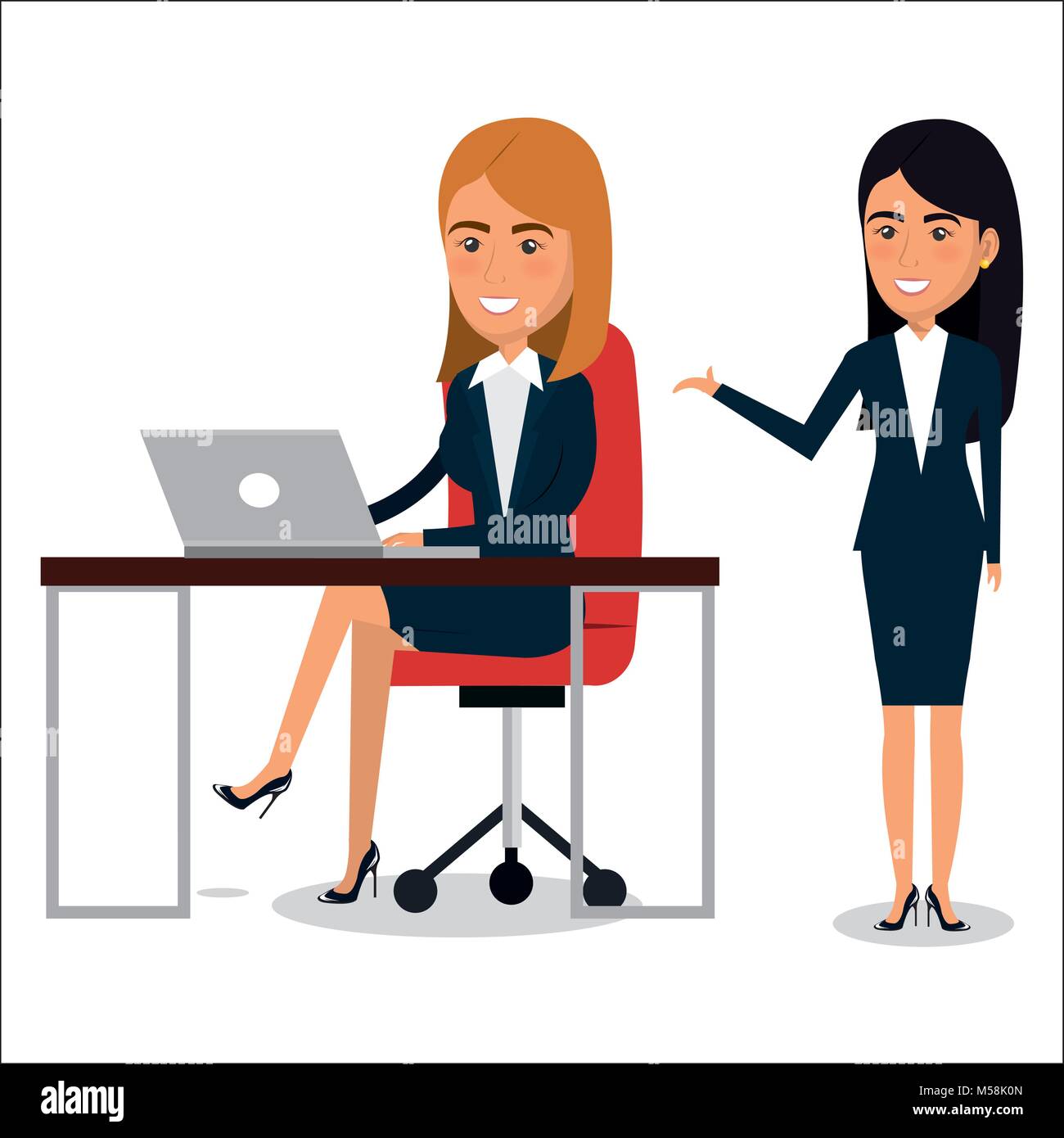 Group Of Businesswoman In Workplace Teamwork Stock Vector Image And Art