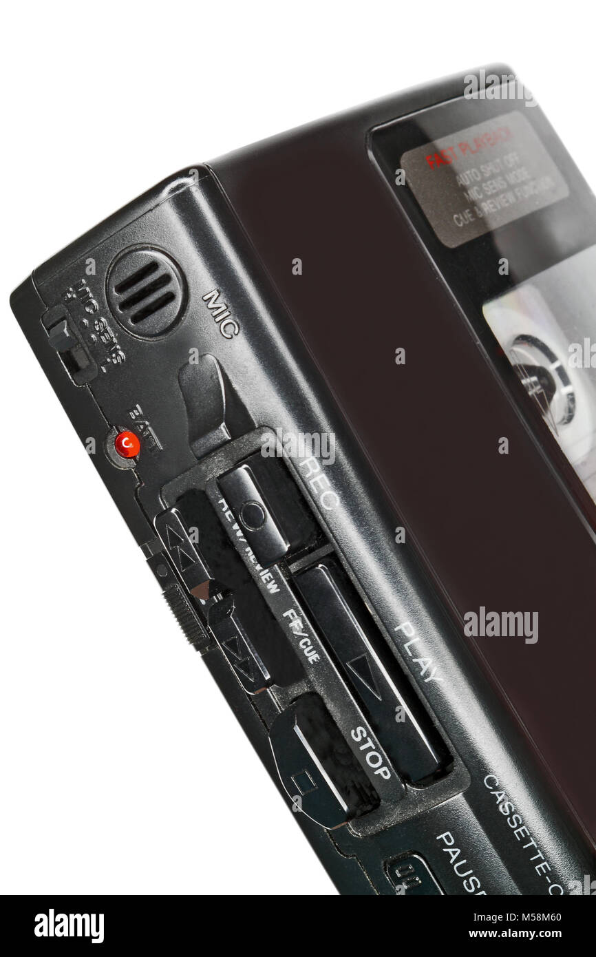 Process of a sound recording on a cassette dictophone Stock Photo - Alamy