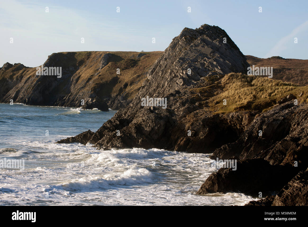 Three cliffs bay, Gower Stock Photo - Alamy