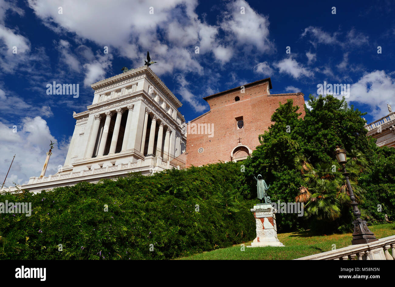 Capitoline Hill famous landmarks with clouds, in the historic center of ...