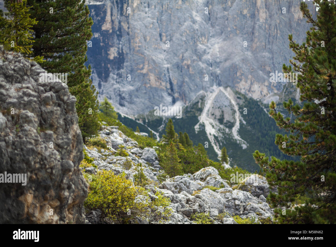 Typical beautiful landscape in Dolomites Stock Photo - Alamy