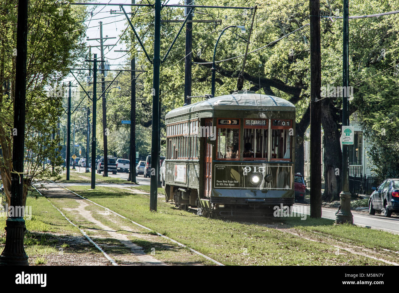 New Orleans Street Cars Stock Photo