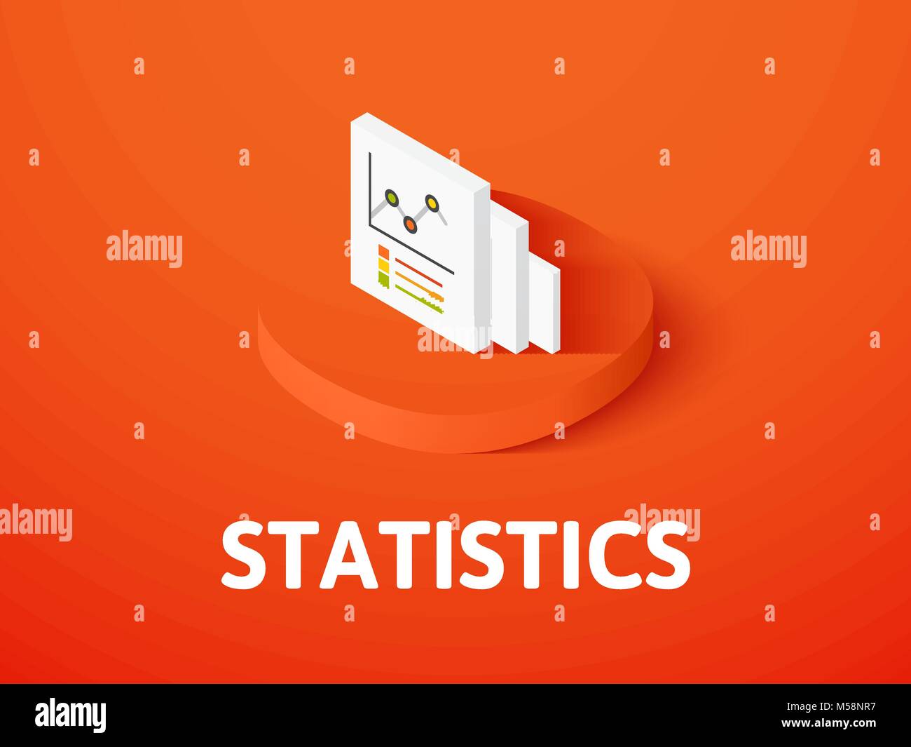 Statistics isometric icon, isolated on color background Stock Vector