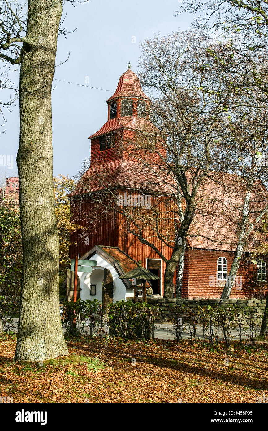 Download this stock image: Seglora church, Seglora kyrka, Skansen Exterior view of Seglora church, dating from 1730, at Skansen open-air museum in Seglora church, Seglora kyrka, Skansen (Stockholm - Alamy