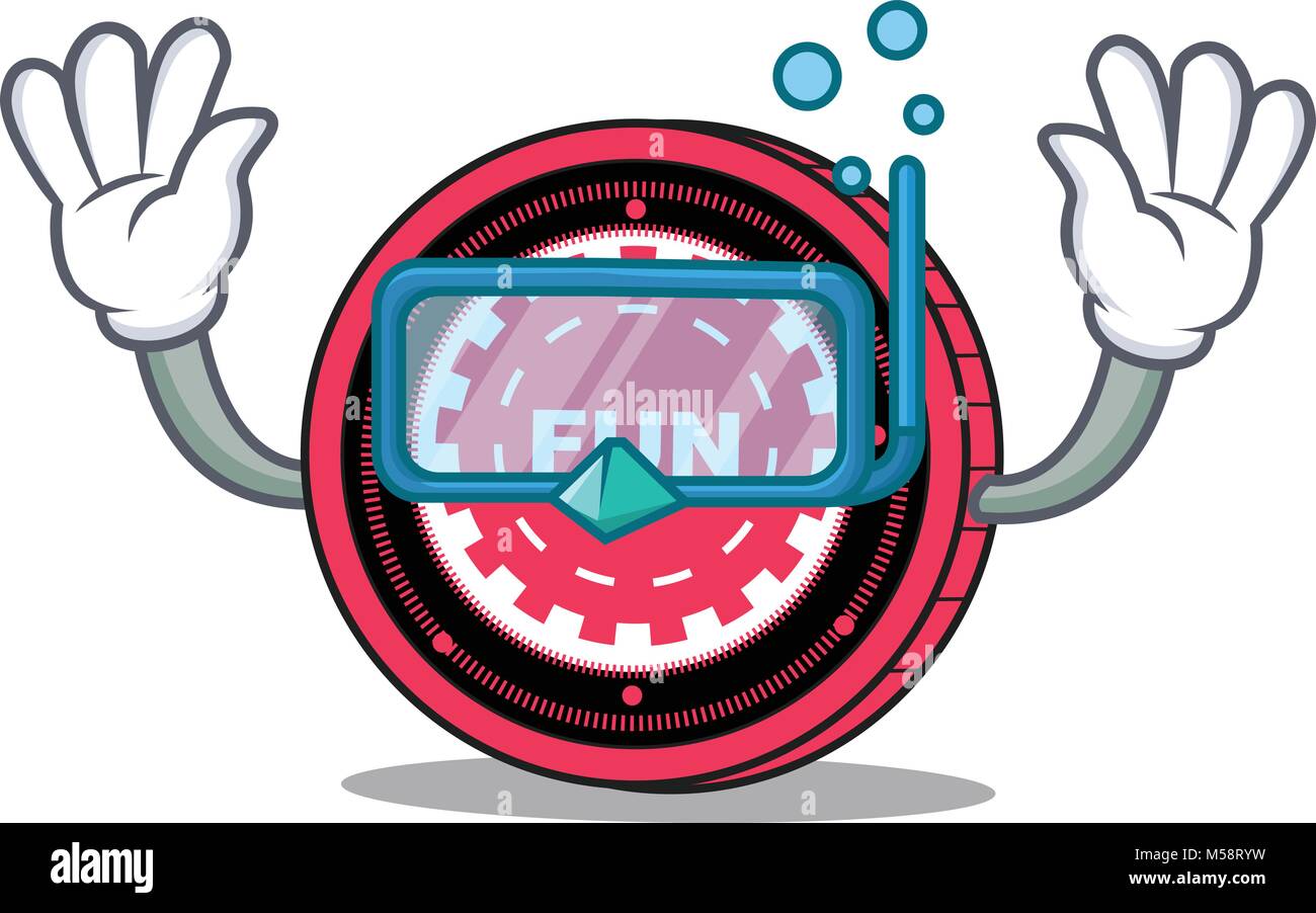 Diving FunFair coin character cartoon Stock Vector Image & Art - Alamy