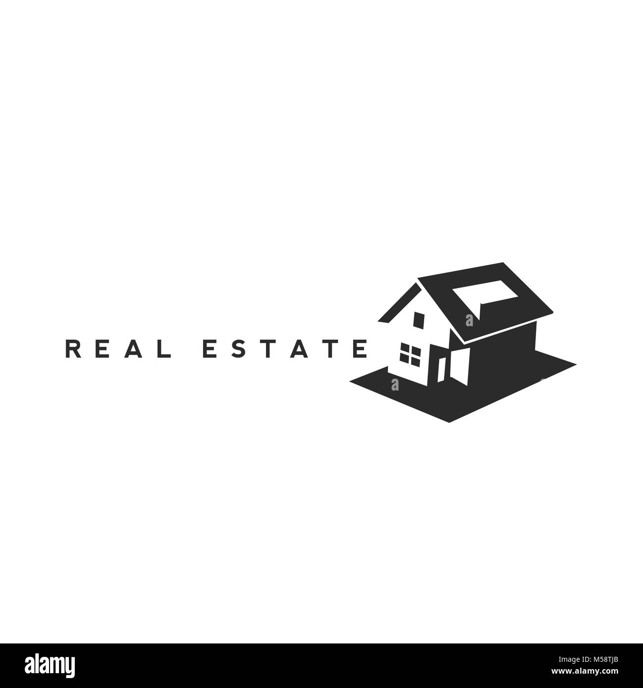real estate house logo design. Stock Vector