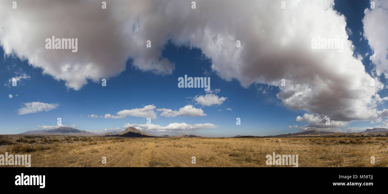 huge clouds in the plain Stock Photo