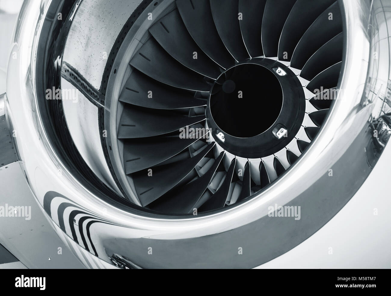 Jet Engine Ibr detailed insigh tturbine blades of an aircraft jet engine, colored ...