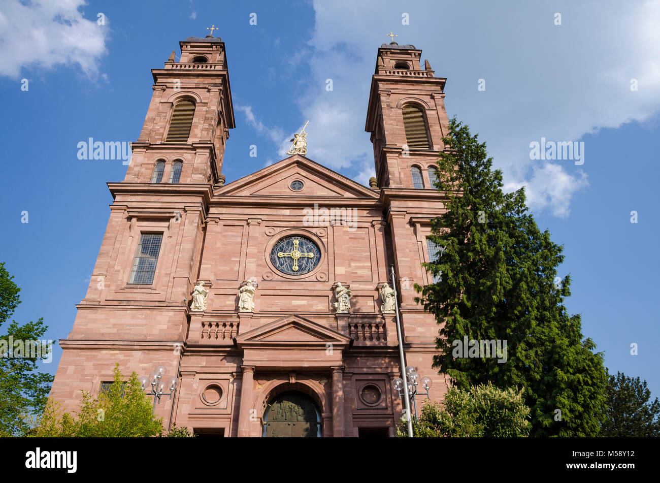Eberbach am Neckar, St. Johannes Nepomuk Kirche, Baden-Württemberg, Deutschland Stock Photo