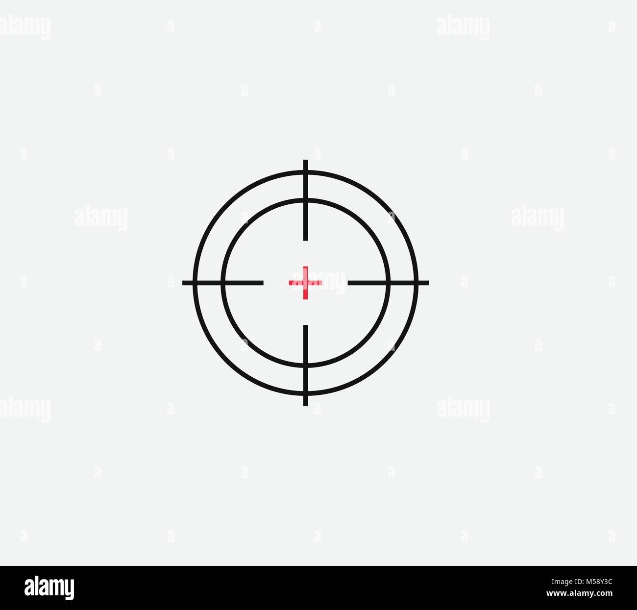 Aim vector linear stylized icon, goal abstract sign, target symbol, gun  business logo template, vector illustration on white background Stock  Vector Image & Art - Alamy