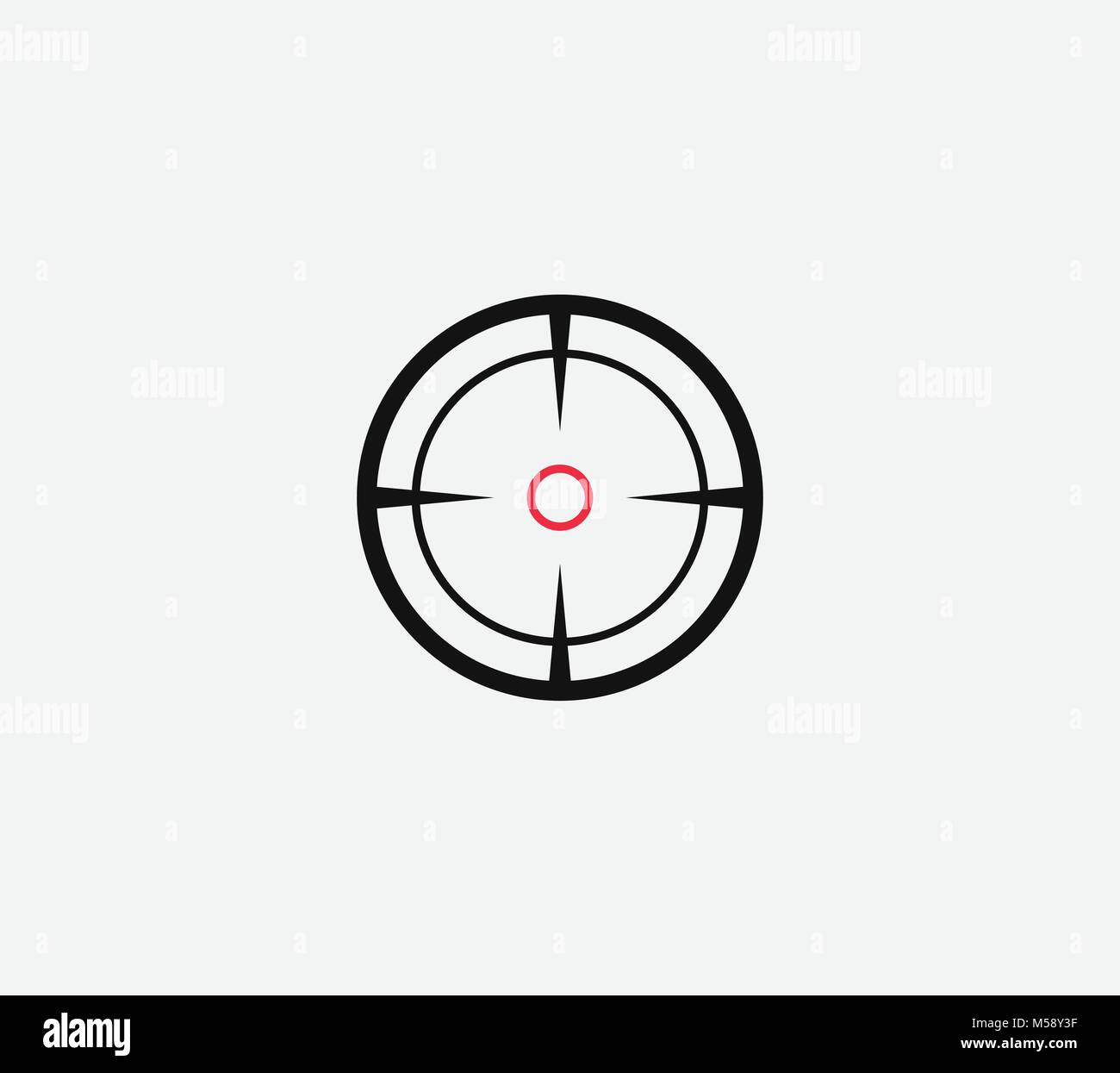 Aim vector linear stylized icon, goal abstract sign, target symbol, gun  business logo template, vector illustration on white background Stock  Vector Image & Art - Alamy