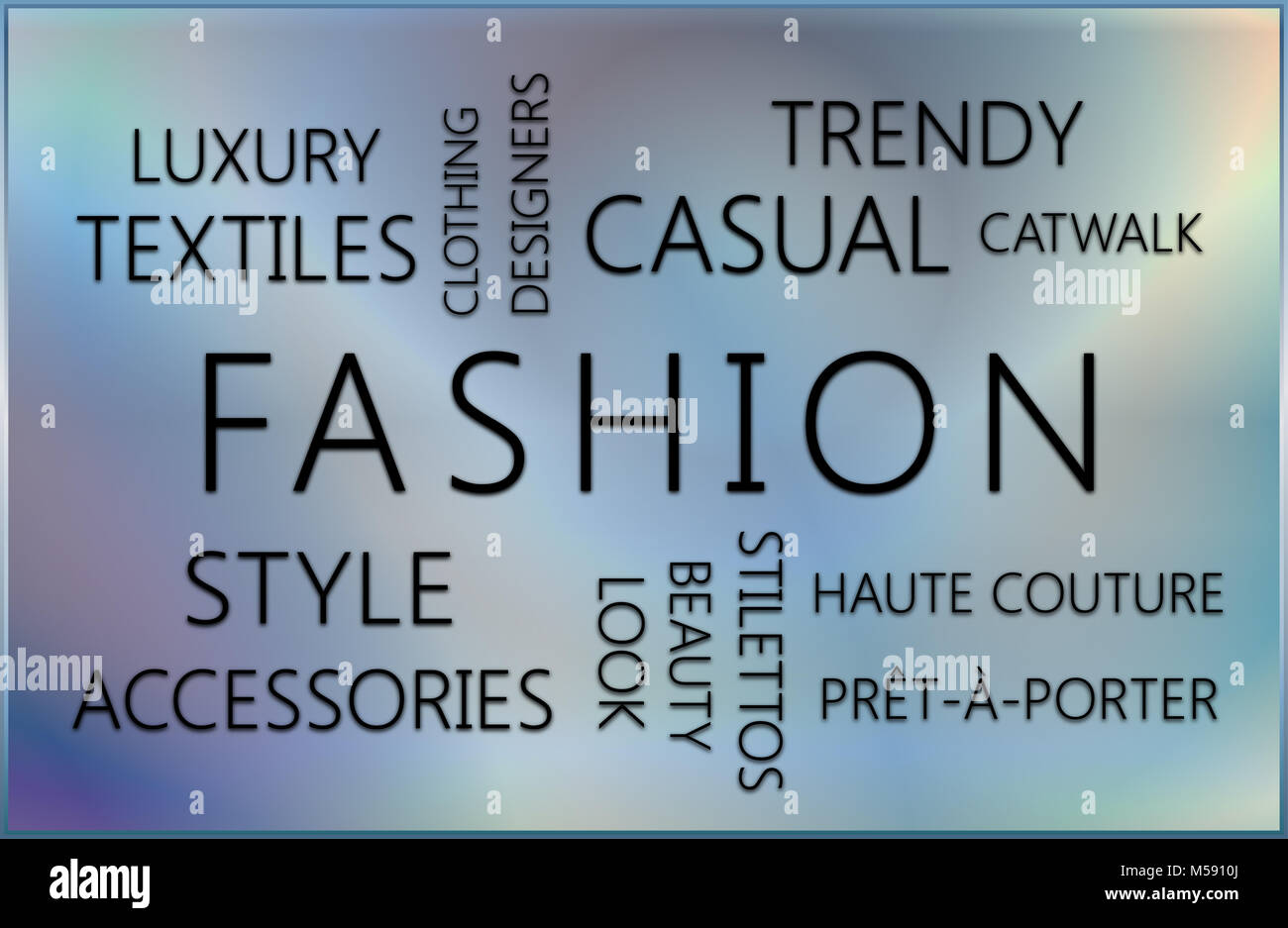 FASHION. Word cloud concept on silvery background Stock Photo - Alamy