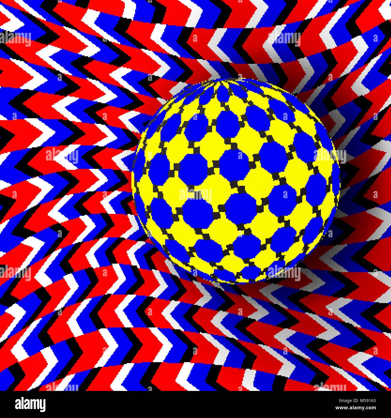 Illusion Vector. Optical 3d Art. Rotation Dynamic Optical Effect. Swirl