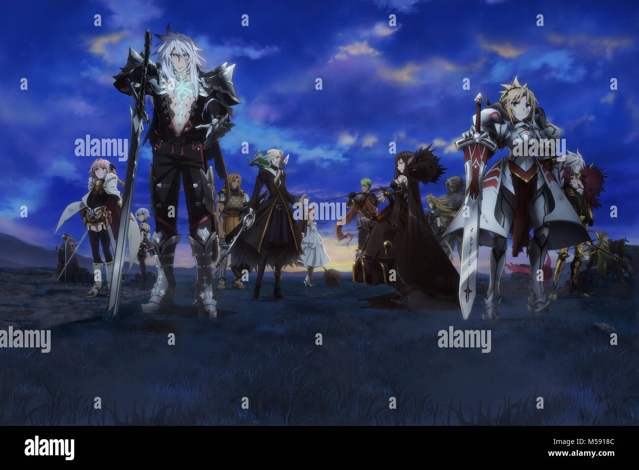 FATE/APOCRYPHA, (front, from left): Siegfried/Saber of Black, Mordred ...