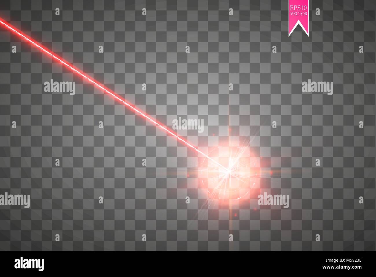 Abstract red laser beam. Laser security beam isolated on transparent  background. Light ray with glow target flash. Vector illustration Stock  Vector Image & Art - Alamy