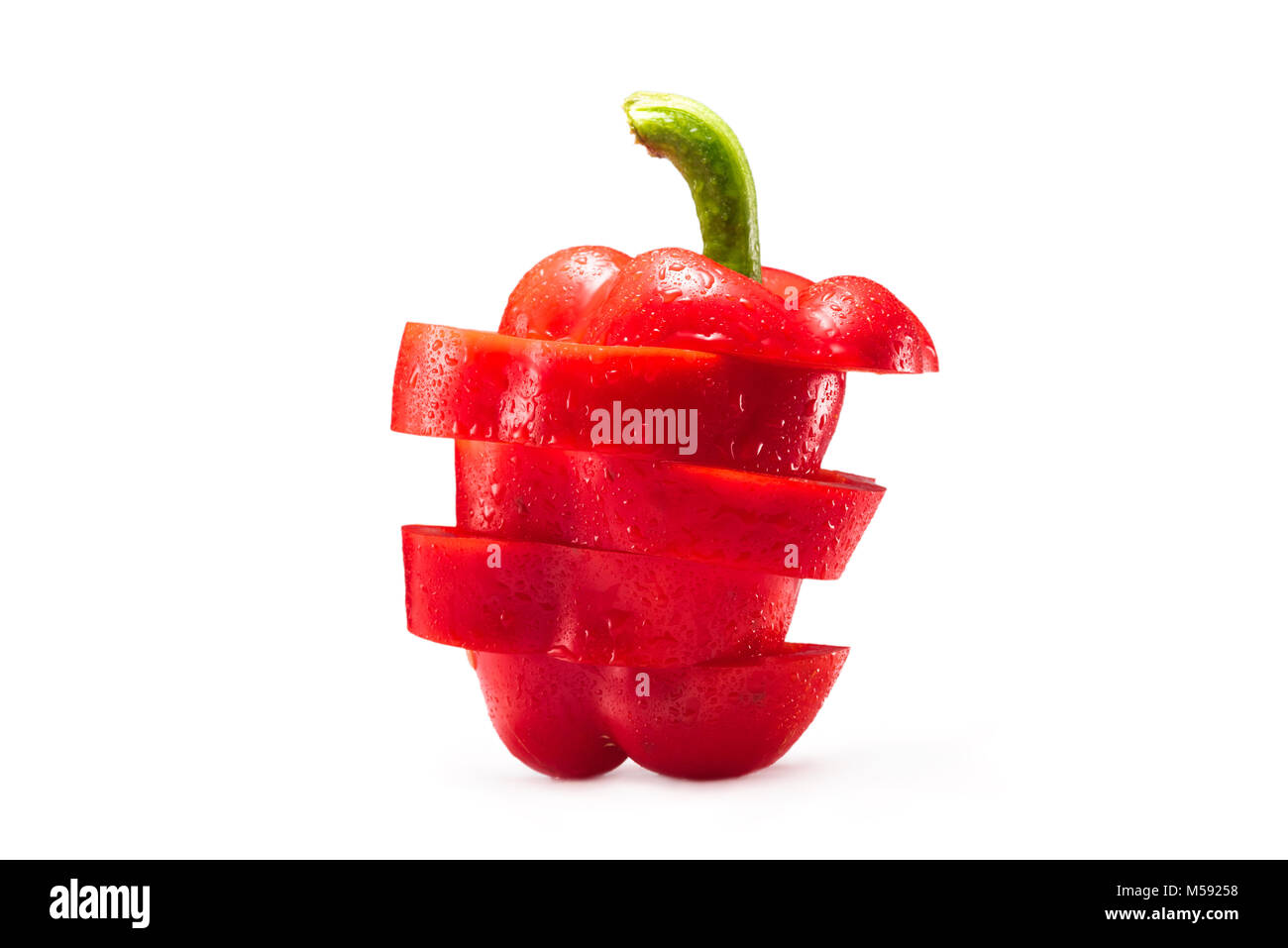 sliced red bell pepper Stock Photo Alamy