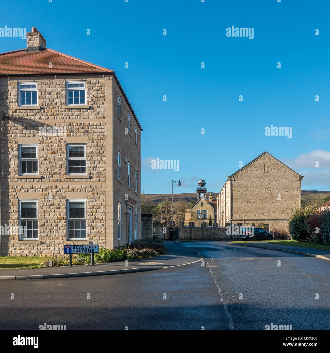 Park in burley in wharfedale village hires stock photography and