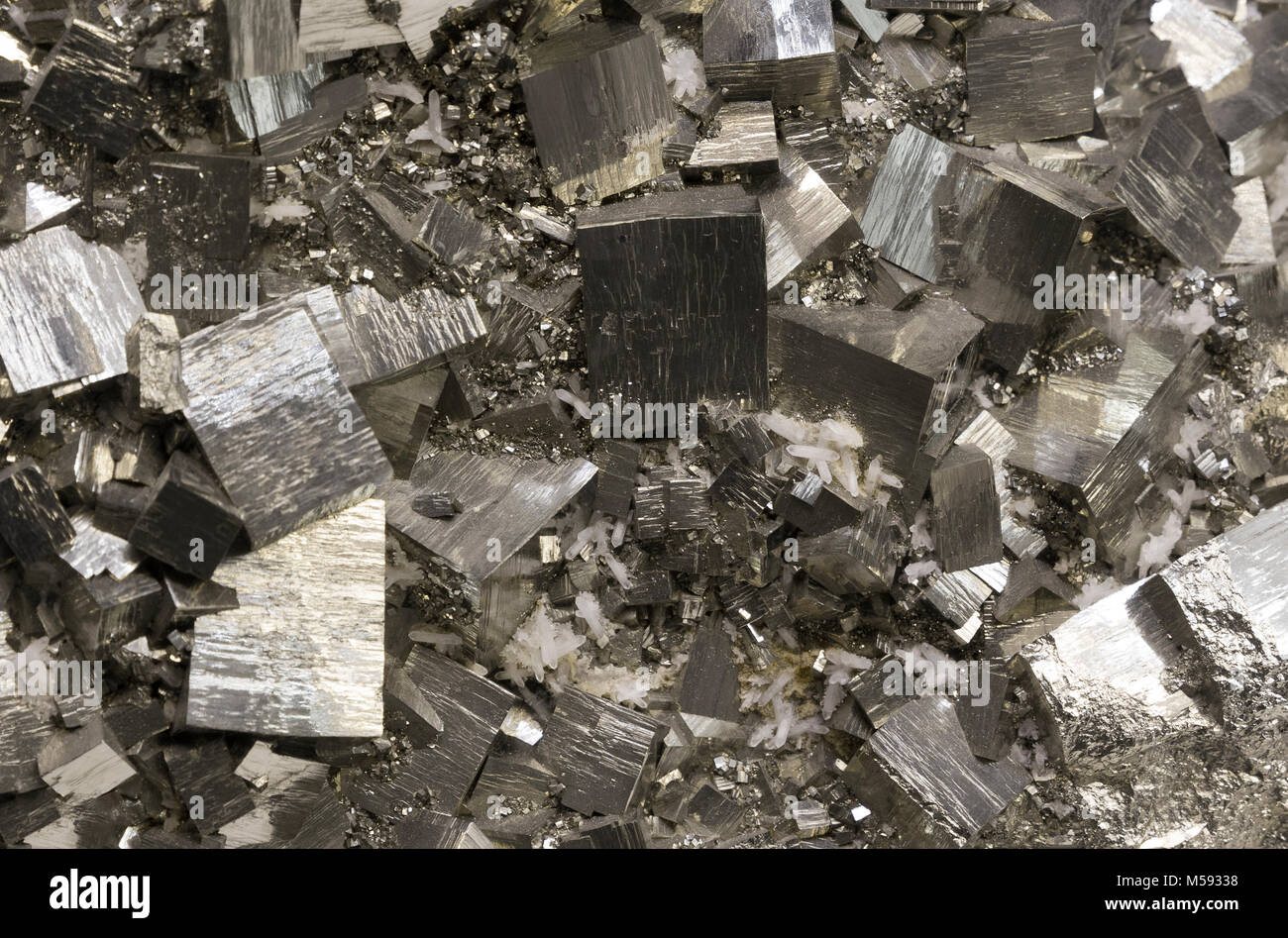 Silver rock creates a graphic background. Stock Photo