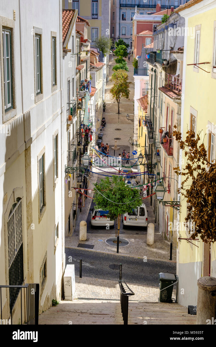 Barrio Alto Neighborhood, Lisbon, Portugal Stock Photo