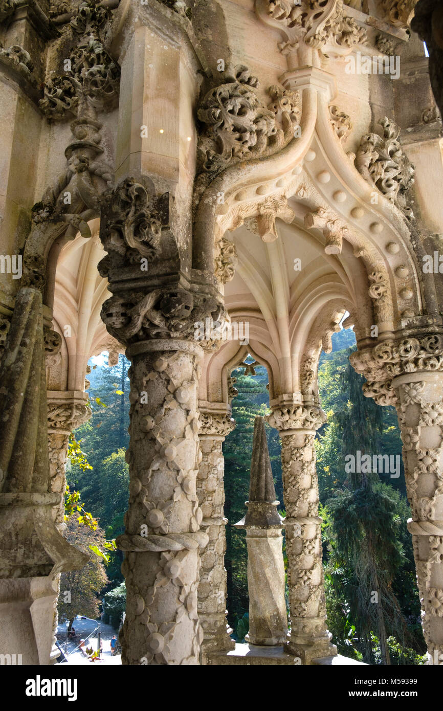 Gardens and Palace of Quinta da Regaleira, Sintra, Portugal, Stock Photo