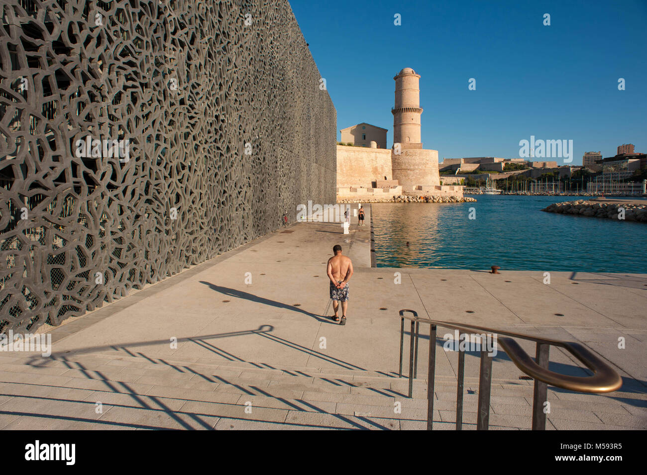 Marseille, France. Villa Mediterranee, Mucem. Museum on the culture and traditions of the Mediterranean Sea. Stock Photo