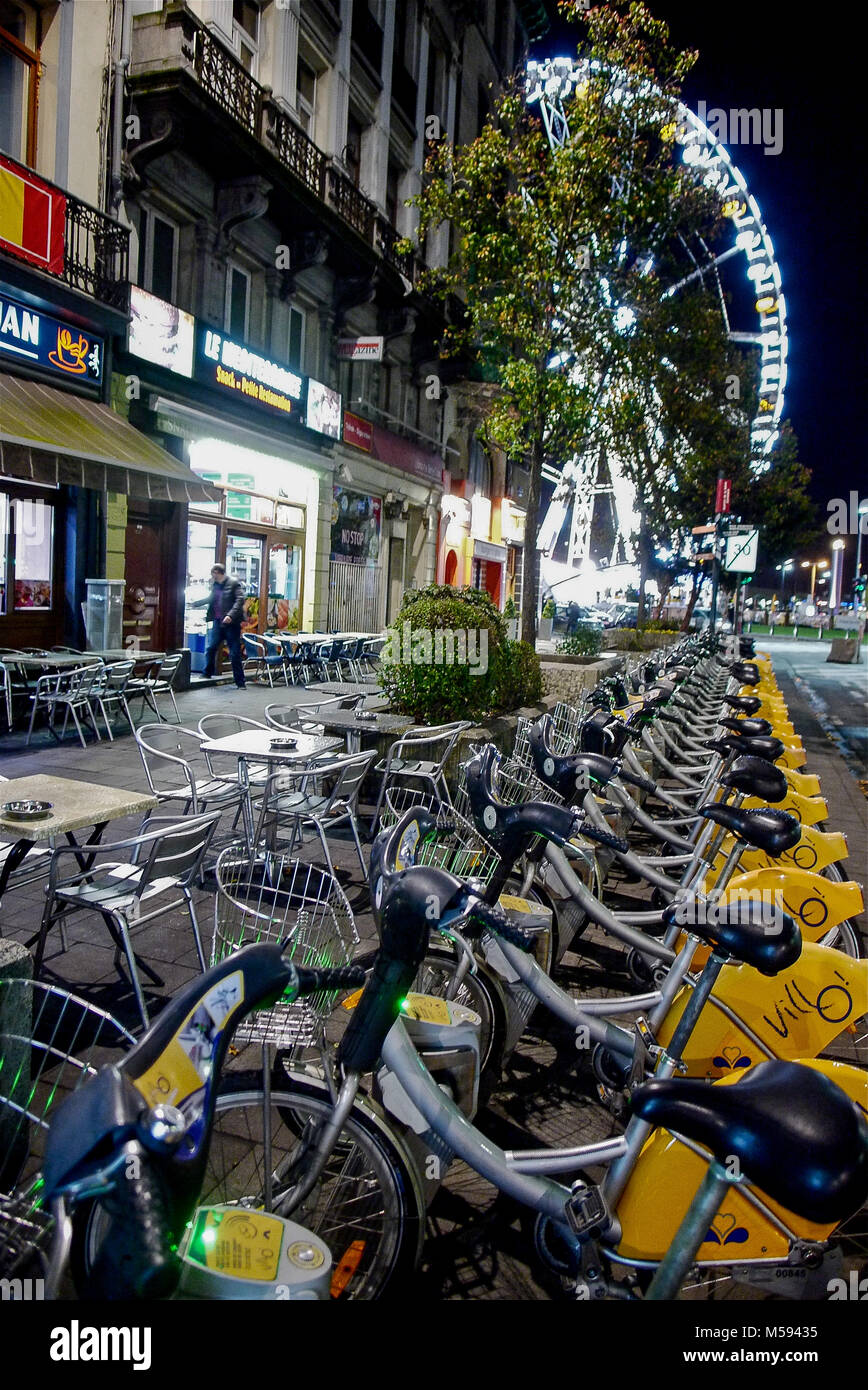 Villo, public bicycle rental, Brussels, Belgium Stock Photo Alamy