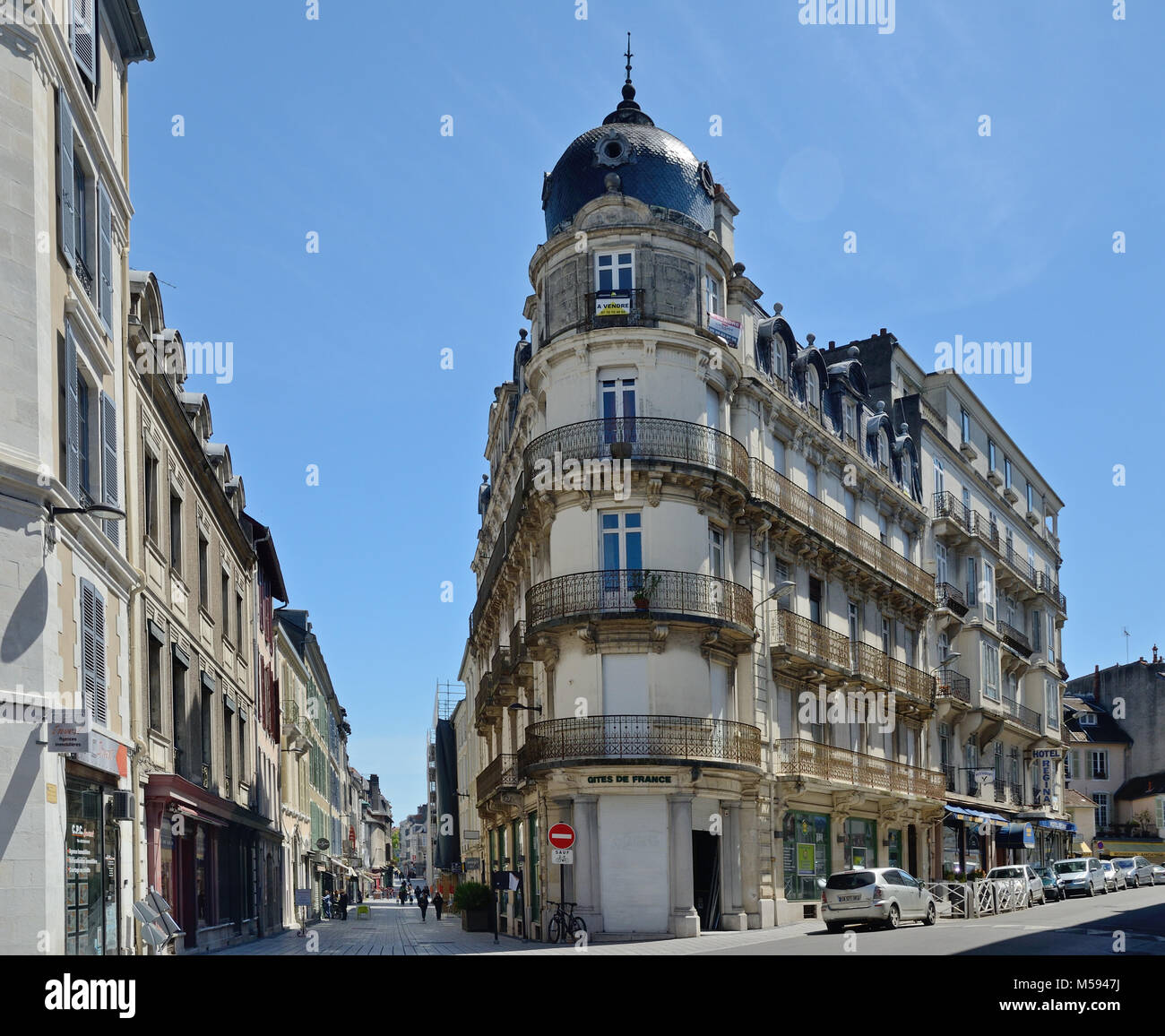 Street of the French city Pau Stock Photo