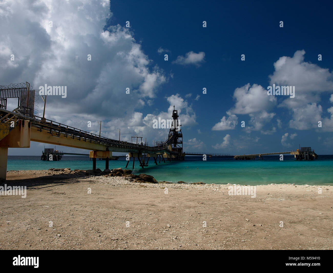 Salt Pier Bonaire Stock Photo