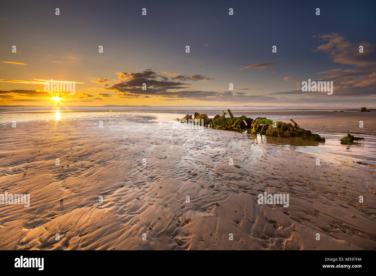 X Craft Submarine Sunset, Aberlady Bay, Scotland Stock Photo Alamy