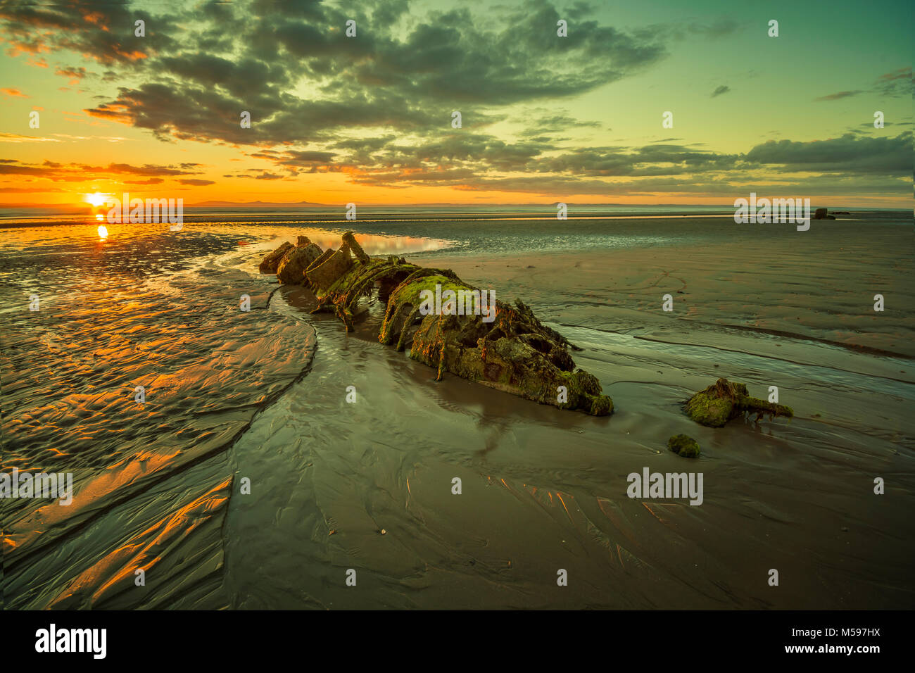 X Craft Submarine Sunset, Aberlady Bay, Scotland Stock Photo Alamy