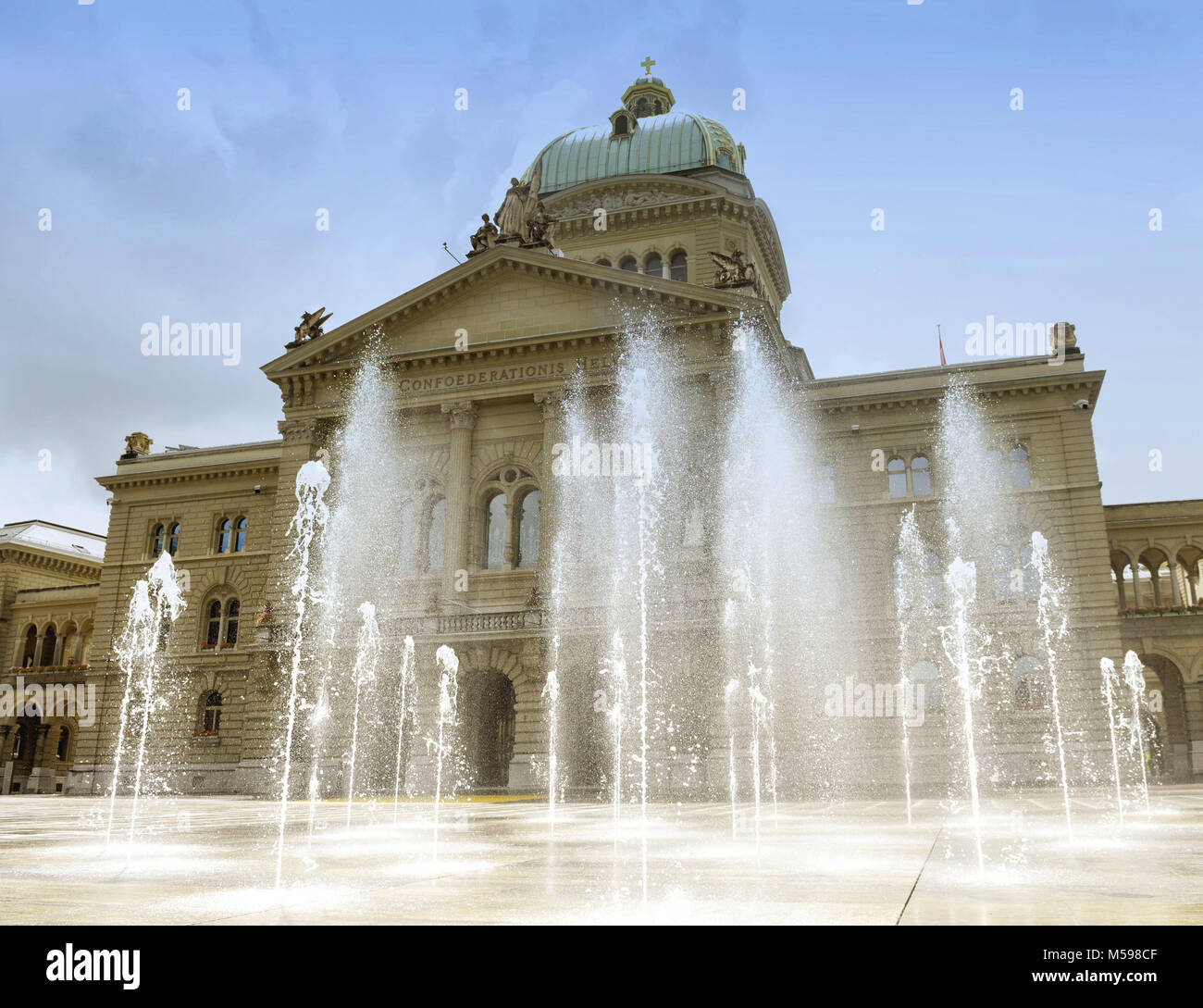 Swiss Parliament Building (Bundesplatz) in Bern, Switzerland. House of Parliament in Bern, Switzerland Stock Photo