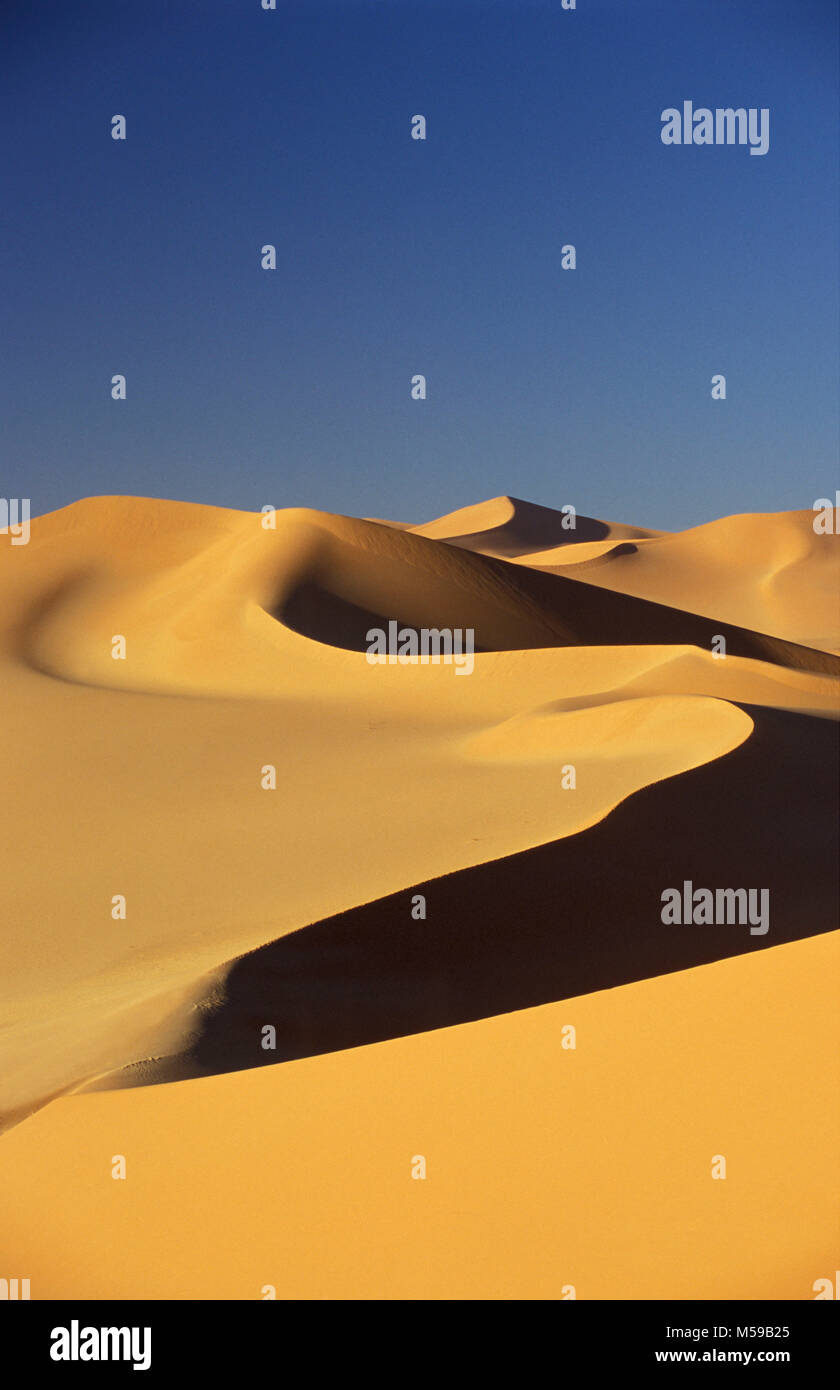 Libya. Near Ghat. VAN CASA sand sea. Sahara desert. Undisturbed Sand ...