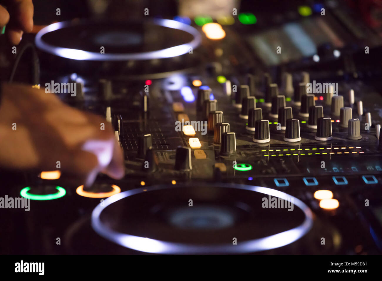Dj Sound Mixer Knobs. Music Background Stock Photo - Alamy