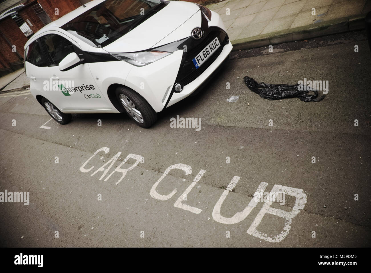 Enterprise Car Club Toyota vehicle parked in a Car Club only parking bay - Birmingham UK Stock Photo