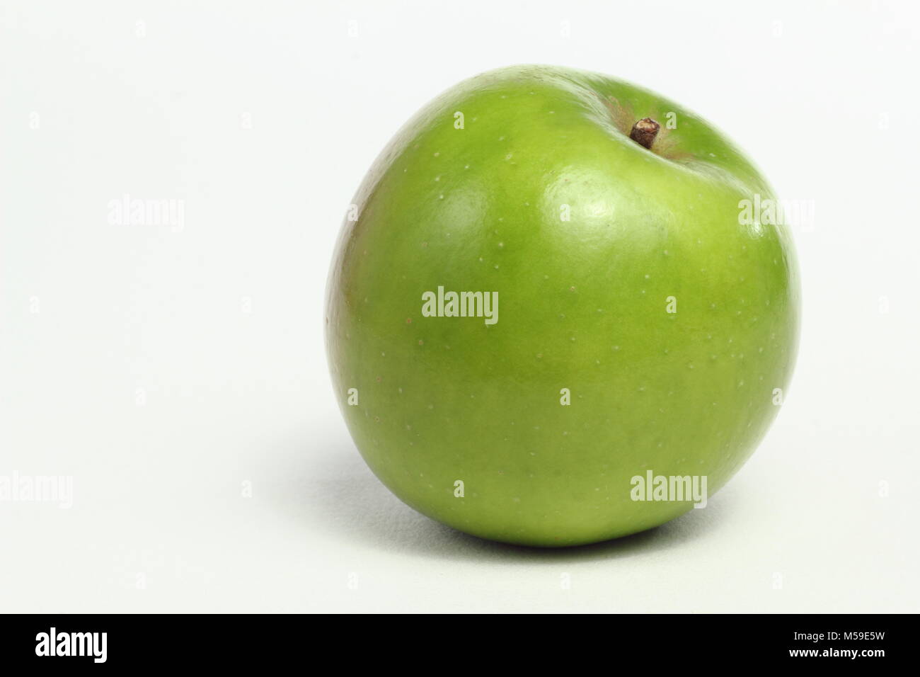 Malus domestica 'Green Balsam', an heirloom English apple variety, white background, UK Stock Photo