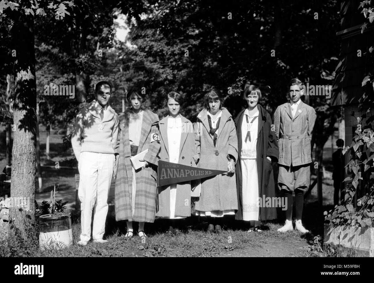 HIgh school students in Annapolis, MD show their school pride, c. 1929. Stock Photo